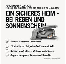 Husqvarna Automower Garage für Rasenmähroboter, schützt vor Regen und Sonne