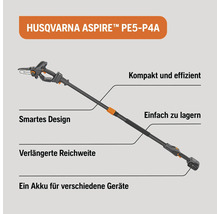 Husqvarna Aspire PE5-P4A Astsäge mit Akku für verschiedene Geräte