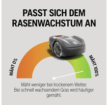 Husqvarna Mähroboter mit Anzeige zur Anpassung an das Rasenwachstum