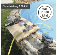 Bohrmaschinenpumpe zum Entleeren eines Pools