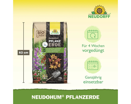 Neudorff NeudoHum Pflanzerde im 75 Liter Sack, torffrei und vorgedüngt