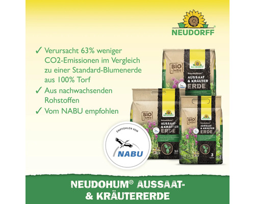 Neudorff NeudoHum Aussaaterde und Kräutererde im Sack, empfohlen vom NABU