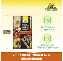Neudorff NeudoHum Tomaten- und Gemüseerde, Sack mit einer Füllmenge von 20 Liter und einer Höhe von 55 Zentimeter