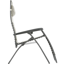 Verstellbarer Relaxsessel mit Kopfkissen für den Aussenbereich.