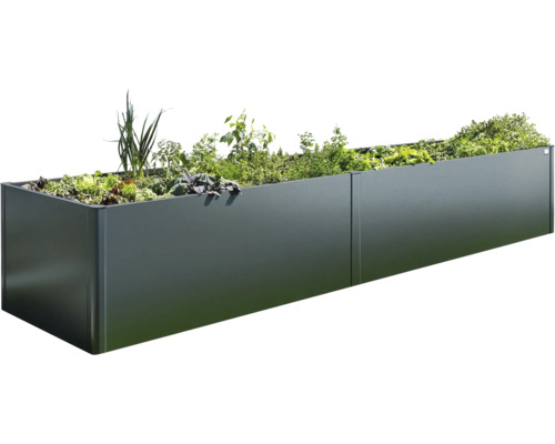 Hochbeet aus Metall mit Bepflanzung