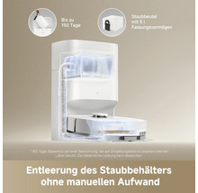 Saugroboter mit automatischer Entleerungsstation und Staubbeutel für bis zu 150 Tage