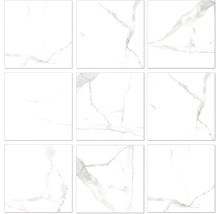 Neun quadratische Fliesen mit Marmormuster