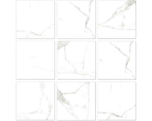 Neun quadratische Fliesen mit Marmormuster