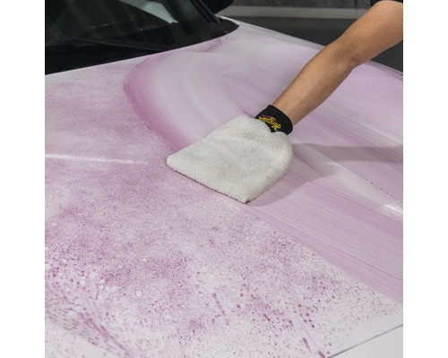 Reinigung eines Autos mit einem Waschhandschuh