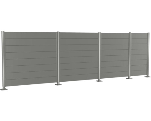 Sichtschutzwand aus horizontalen Elementen und Pfosten