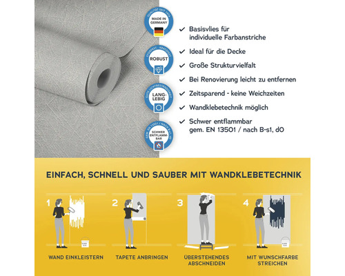 Tapetenrolle mit Informationen zu Eigenschaften und Verarbeitung