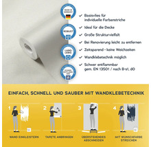 Rolle Strukturvliestapete mit Hinweisen zu Eigenschaften und Verarbeitung