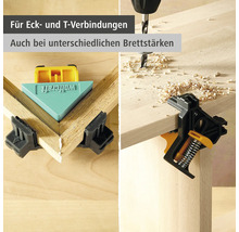 Eckspannzeuge zur Verbindung von Werkstücken im Winkel und als T-Verbindung