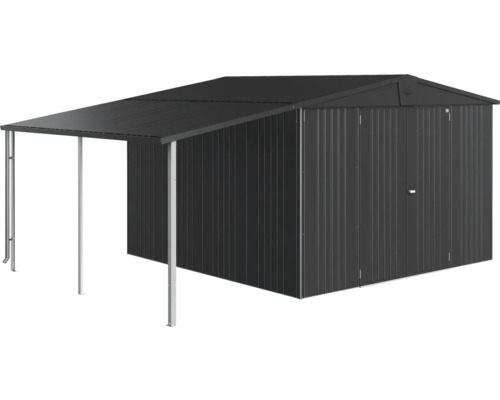 Geräteschuppen mit Vordach für Gartengeräte und Werkzeuge