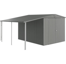Metallgerätehaus mit Vordach für zusätzlichen Stauraum