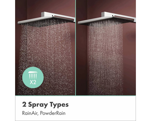 Regendusche mit zwei Strahlarten: RainAir und PowderRain