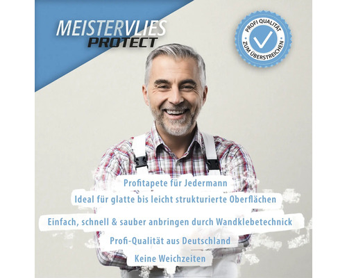 Meistervlies Protect Vliesfaser Tapete mit Profi Qualität Siegel