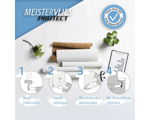 Meistervlies Protect Tapete mit Anbringungsanleitung