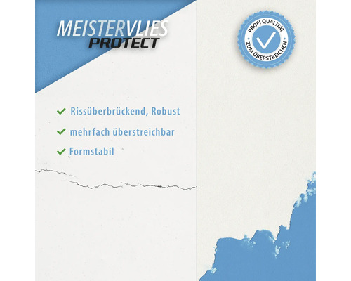 Meistervlies Protect: Rissüberbrückend, robust, mehrfach überstreichbar, formstabil. Profi Qualität zum Überstreichen.