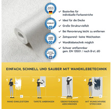 Vliestapete mit Wandklebetechnik und Produkteigenschaften