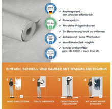 Tapetenrolle mit Produktvorteilen und Anbringungsanleitung