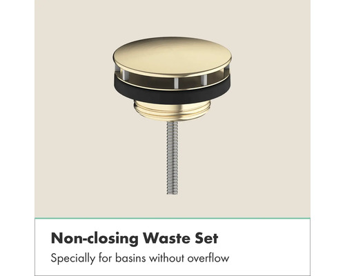 Nicht schließendes Ablaufventil für Waschbecken ohne Überlauf