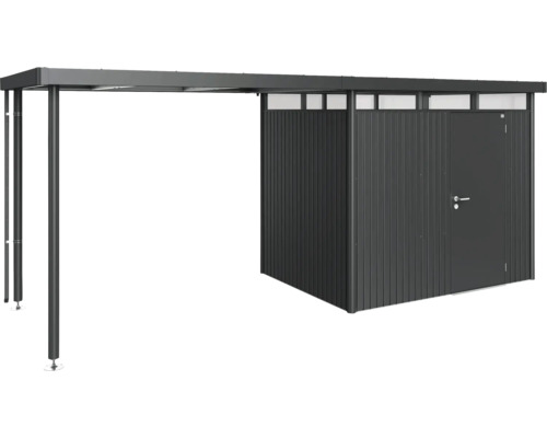 Metallgerätehaus mit Anbau für Gartengeräte und Werkzeuge