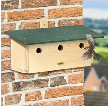 Holzvogelhaus mit drei Öffnungen zur Wandbefestigung