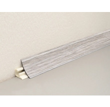 Sockelleiste mit Holzoptik und Befestigungsclips