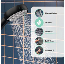 Brausekopf mit verschiedenen Strahlarten und Funktionen wie EcoSmart und QuickClean