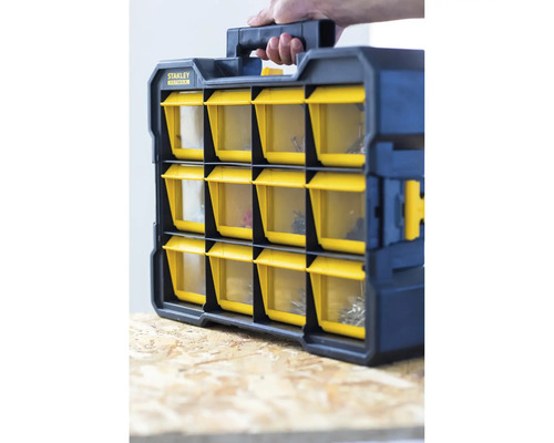 Stanley Fatmax Organizerbox mit Tragegriff und transparenten Fächern für Kleinteile