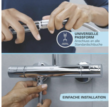 Montage einer Duscharmatur mit universeller Passform für Standardschläuche und einfacher Installation