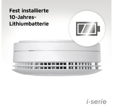 Rauchmelder mit fest installierter 10-Jahres-Lithiumbatterie