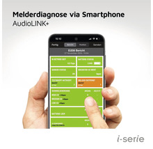 Smartphone mit App zur Rauchmelderdiagnose