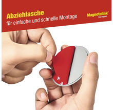 Magnetolink Montageplatte mit Abziehlasche für eine einfache und schnelle Montage.