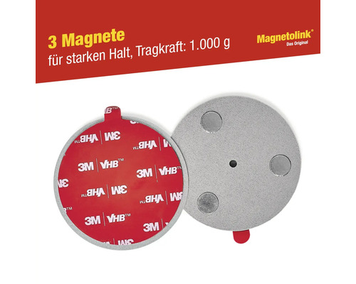 Zwei Magnetolink Magnete mit einer Tragkraft von 1000 Gramm