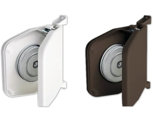 Zwei Rollladen-Gurtwickler in unterschiedlichen Ausführungen