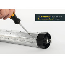 Befestigung der Walzenhülse mit einer Schraube