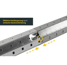 Metallprofil mit Steckverbindung zur Verlängerung