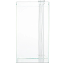 Leeres Glasaquarium mit Verbindungen für Schläuche