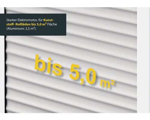 Kunststoffrollladen für Flächen bis 5,0 Quadratmeter