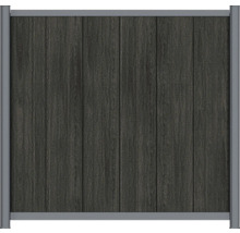 Sichtschutzzaun aus Holz und Aluminium