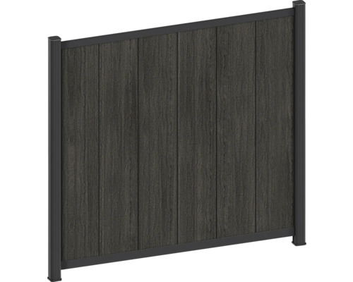 Elementzaun mit Holzstruktur und Rahmen