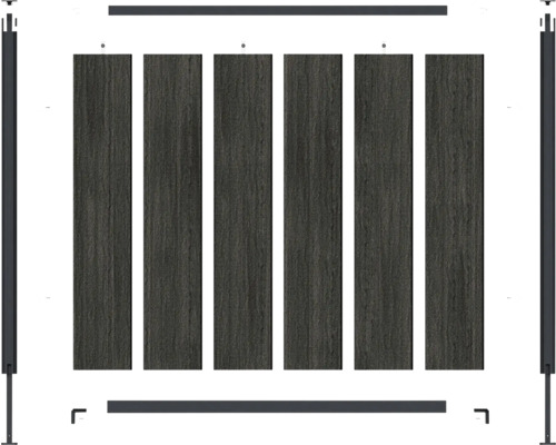 Komplettes Zaunbausatz mit vertikalen Elementen