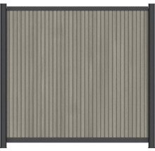 Sichtschutzzaun mit vertikalen Lamellen und Rahmen