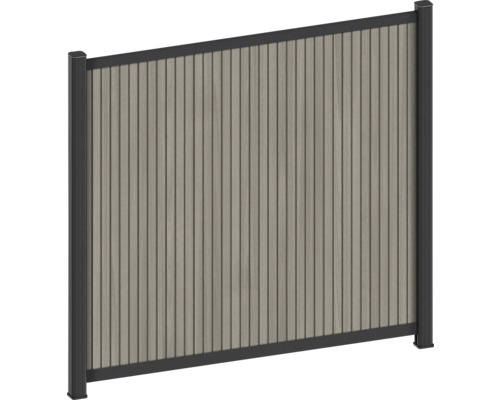 Sichtschutzzaun aus Holz und Metall