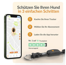 Illustration zur Verwendung eines Hunde Trackers mit zugehöriger Smartphone App
