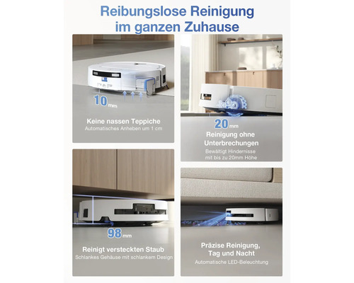 Staubsauger Roboter im Einsatz zur Reinigung im ganzen Haus