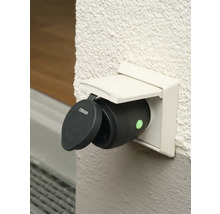 Osram Logo mit Außensteckdose mit Klappdeckel