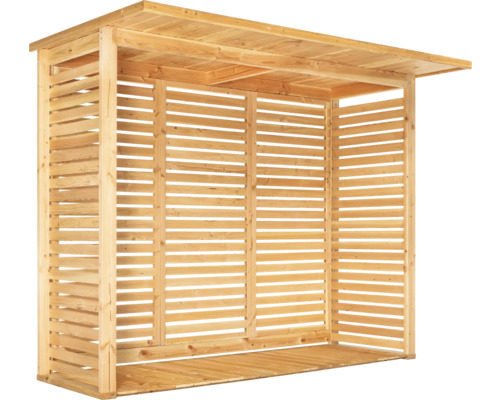 Holzunterstand mit Lattenwänden für den Garten